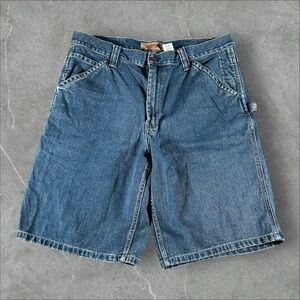 Old Navy Jorts Men 36 Blue Carpenter Baggy Y2K Painter Carhart Dungaree Wide Leg